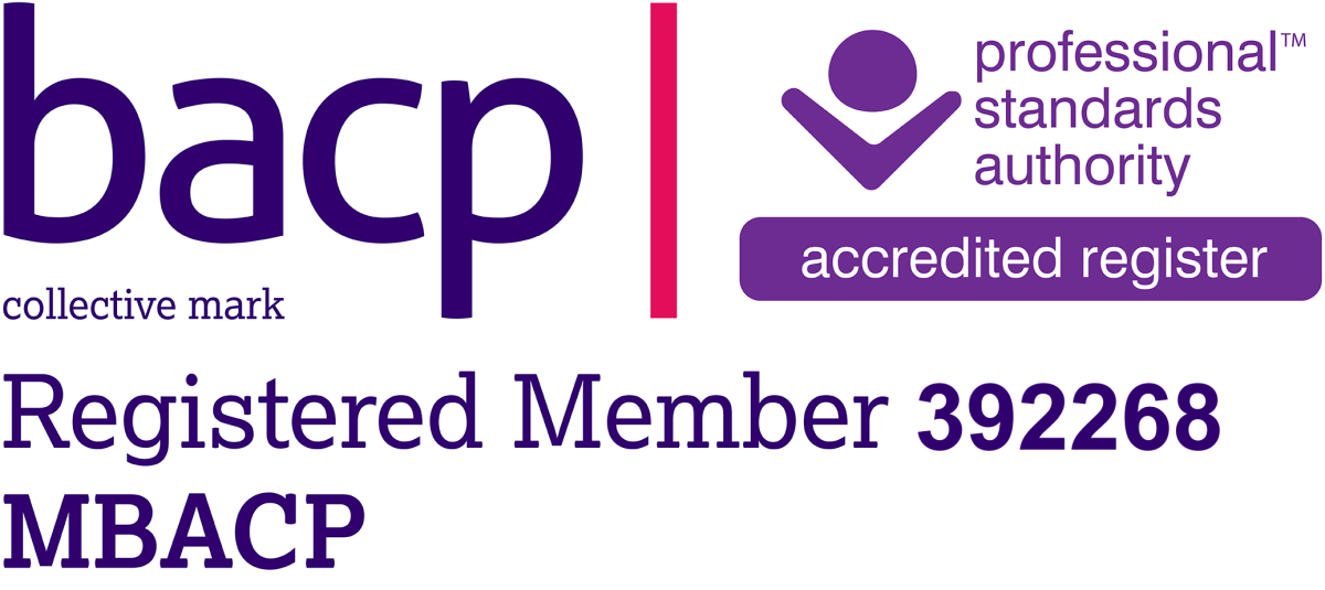 British Association for Counselling and psychotherapy registered member, professional standards authority accredited register
